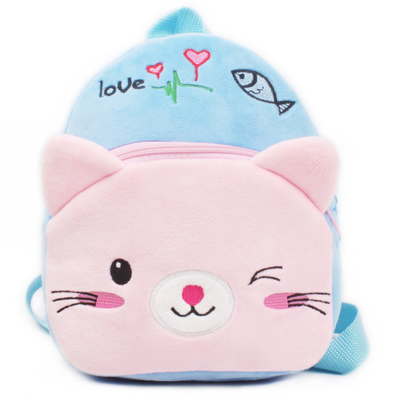 Fashion Children School Bags 3D Cartoon Print Plush Kids Backpack Kindergarten Boys and Girls School Bags Mini Backpack Book Bag 220425