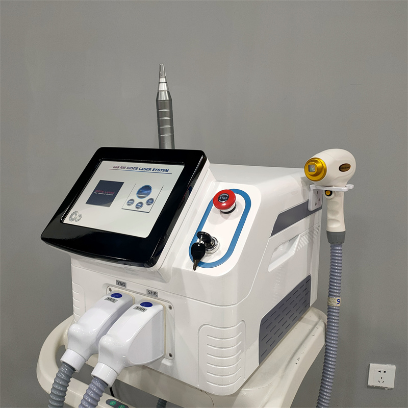 Portable Multi-functional ND-yag Laser Tattoo Removal Laser Hair Removal Skin Rejuvenation Device for beauty salon