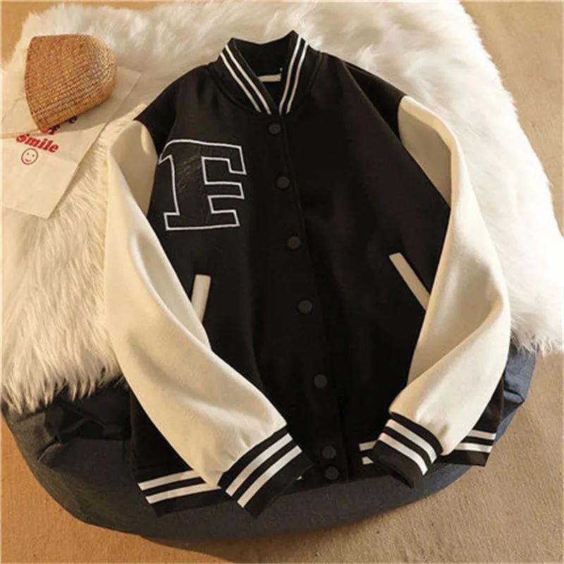 Women' Jackets Jacket Women 2022 Spring Autumn Baseball Uniform Retro High Street Loose BF Casual ClothesWomen, Black
Women' Jackets Jacket Women 2022 Spring Autumn Baseball Uniform Retro High Street Loose BF Casual ClothesWomen, Black