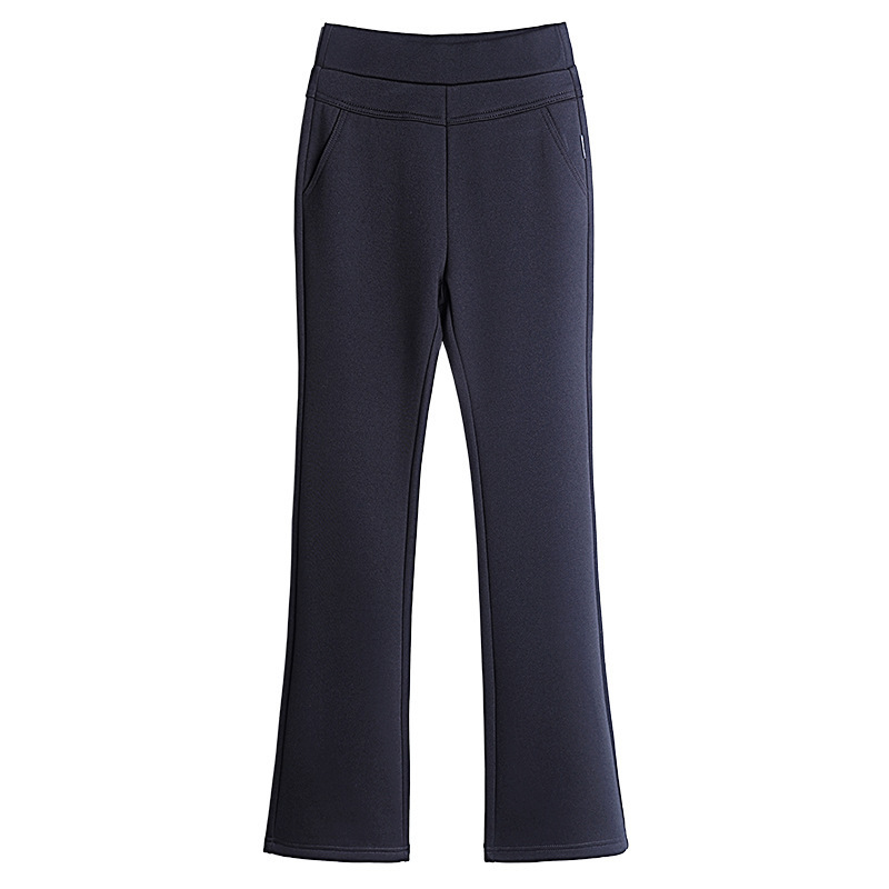 Elastic High Waisted Women Trousers Plus Size 4XL Ladies Office Work Pants Stretch Female Warm Velvet Black Blue Red 220325