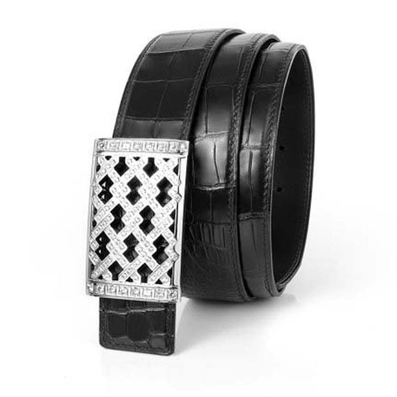 

Belts Weitasi 2022 Thailand Crocodile Male Belt Steel Buckle Fashion Nile Leather, Black