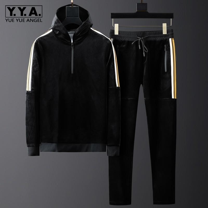 Men's Tracksuits Autumn Winter Thick Tracksuit Men Solid Color Striped Hooded Sweatshirt Elastic Waist Pants Outfits Two Piece Set Plus Size, Gray
Men's Tracksuits Autumn Winter Thick Tracksuit Men Solid Color Striped Hooded Sweatshirt Elastic Waist Pants Outfits Two Piece Set Plus Size, Gray