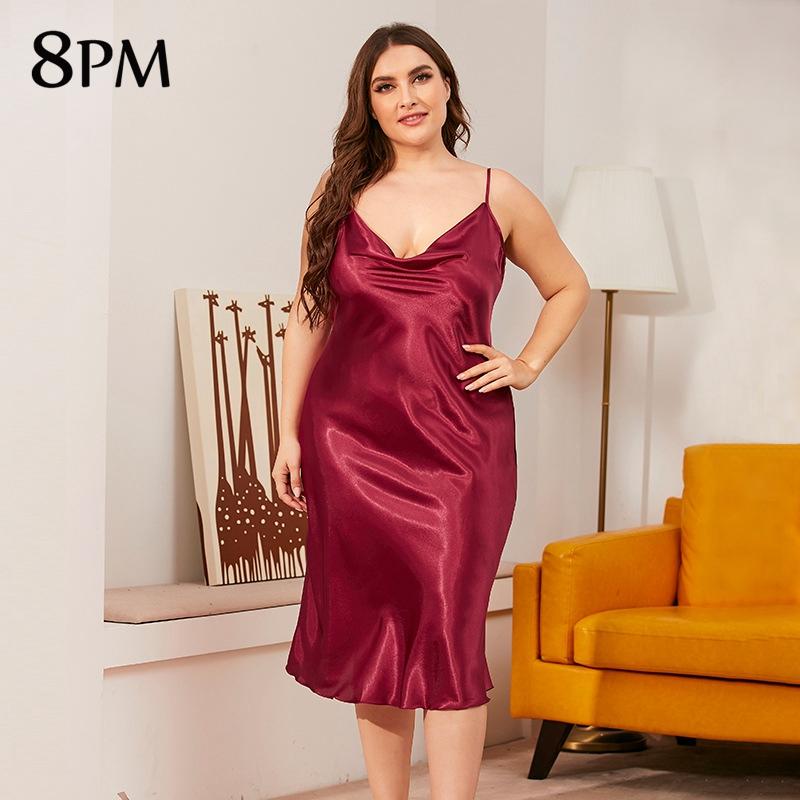 Plus Size Dresses Women Pajamas Dress V Neck Full Slip Lounge Sleepwear Satin Silk House Nightgown Sexy Nighty 3XL Ouc1410, White
Plus Size Dresses Women Pajamas Dress V Neck Full Slip Lounge Sleepwear Satin Silk House Nightgown Sexy Nighty 3XL Ouc1410, White