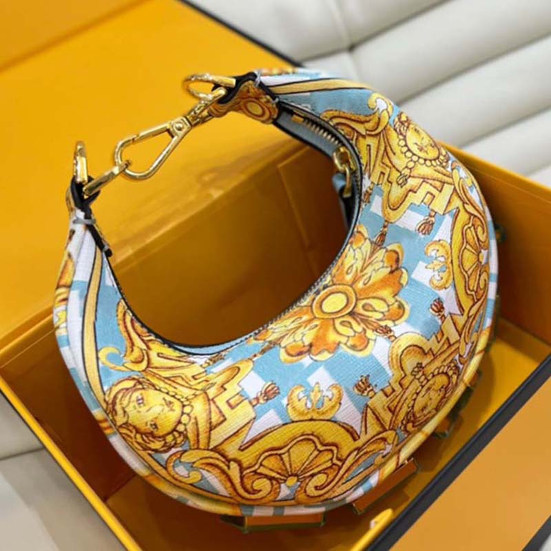 Gold Baroque Wrist Bags Women Crossbody Bag Mini Half Moon Handbag Vintage Shoulder Bag High Quality Pochette Bottom Hardware Letters Genuine Leather Metal Zipper, #1;19*9.5cm 
Gold Baroque Wrist Bags Women Crossbody Bag Mini Half Moon Handbag Vintage Shoulder Bag High Quality Pochette Bottom Hardware Letters Genuine Leather Metal Zipper, #1;19*9.5cm