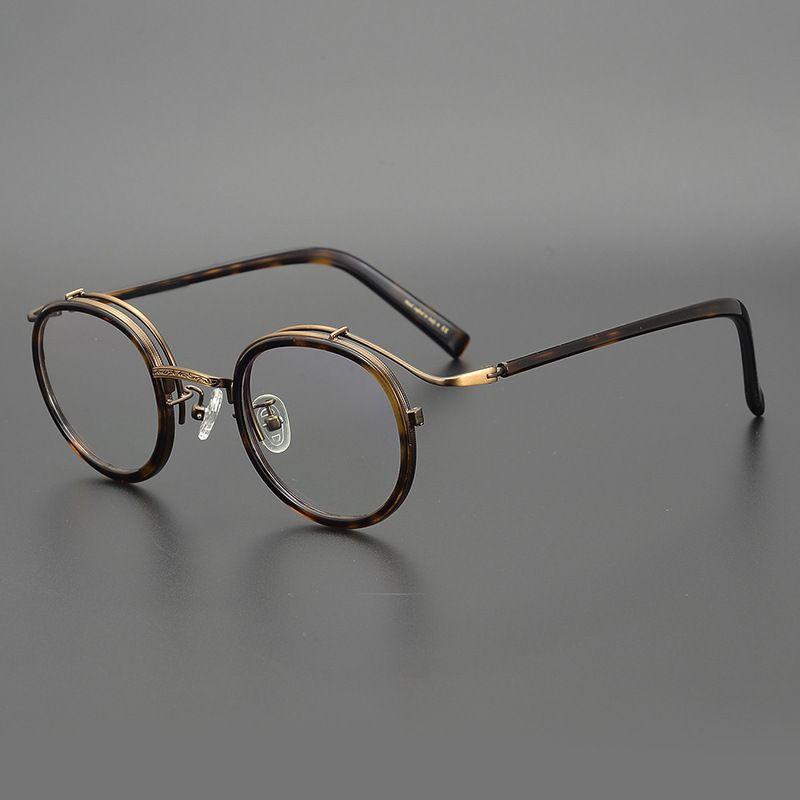 Fashion Sunglasses Frames Japanese Handmade Designer Men Glasses Frame Retro Round Gold Wire Titanium Ultralight Myopia Eyewear Women Eyegla
