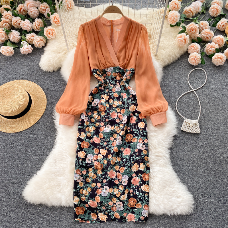Square Collar Maxi Dress Women Solid Chiffon Puff Sleeve Dresses 2025 Korean Fashion Vintage Ruffle Temperament Slim Waist Vestidos Elegant Autumn