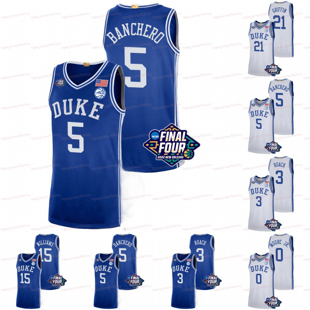 NCAA Duke Blue Devils 2022 Final Four Basketball Jersey Paolo Banchero Zion Williamson Jeremy Roach Theo John Mark Williams Joey Baker Goldwire Coleman III
NCAA Duke Blue Devils 2022 Final Four Basketball Jersey Paolo Banchero Zion Williamson Jeremy Roach Theo John Mark Williams Joey Baker Goldwire Coleman III