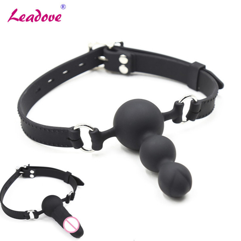 Massager Sex Toys Mouth Ball Real Penis Huge Dildo Gag Plug Oral Bdsm Bondage Fetish Men Big Sp0172