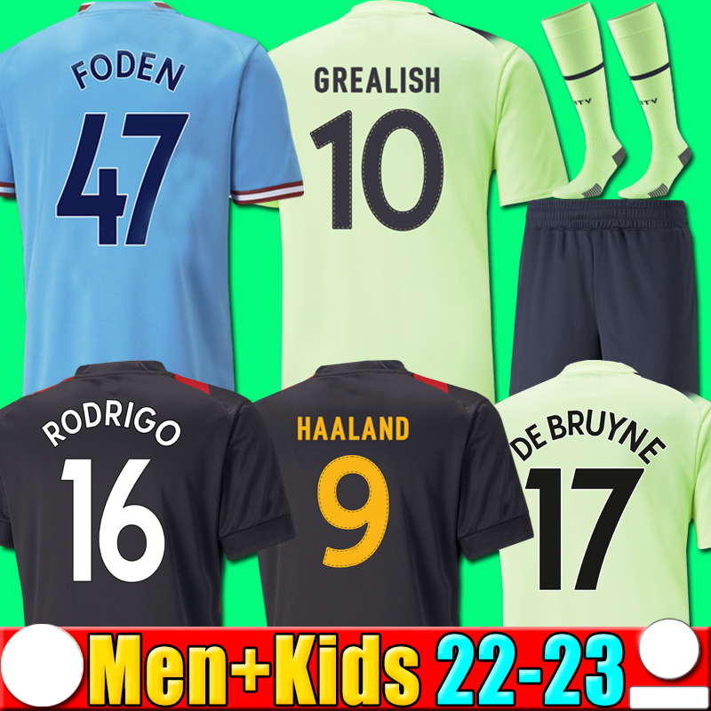 22 23 HAALAND ALVAREZ soccer jerseys 2022 2023 GREALISH FODEN STERLING MANs cities football shirts DE BRUYNE GESUS BERNARDO MAHREZ RODRIGO kids with socks kits, P15 22 23 away kids
22 23 HAALAND ALVAREZ soccer jerseys 2022 2023 GREALISH FODEN STERLING MANs cities football shirts DE BRUYNE GESUS BERNARDO MAHREZ RODRIGO kids with socks kits, P15 22 23 away kids