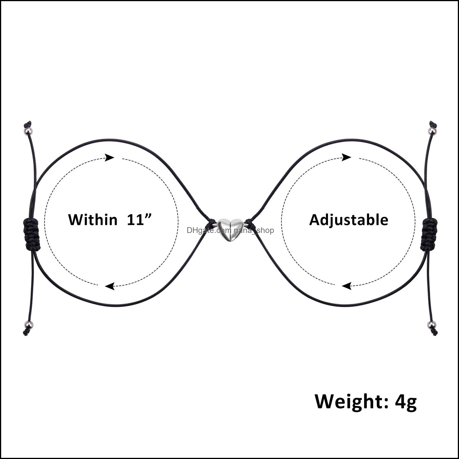 Charm Bracelets Jewelry Y Promise Heart Friends Lover Women Girl Adjustable Distance Couple Bracelet Fashion Drop Delivery 2021 59A1E