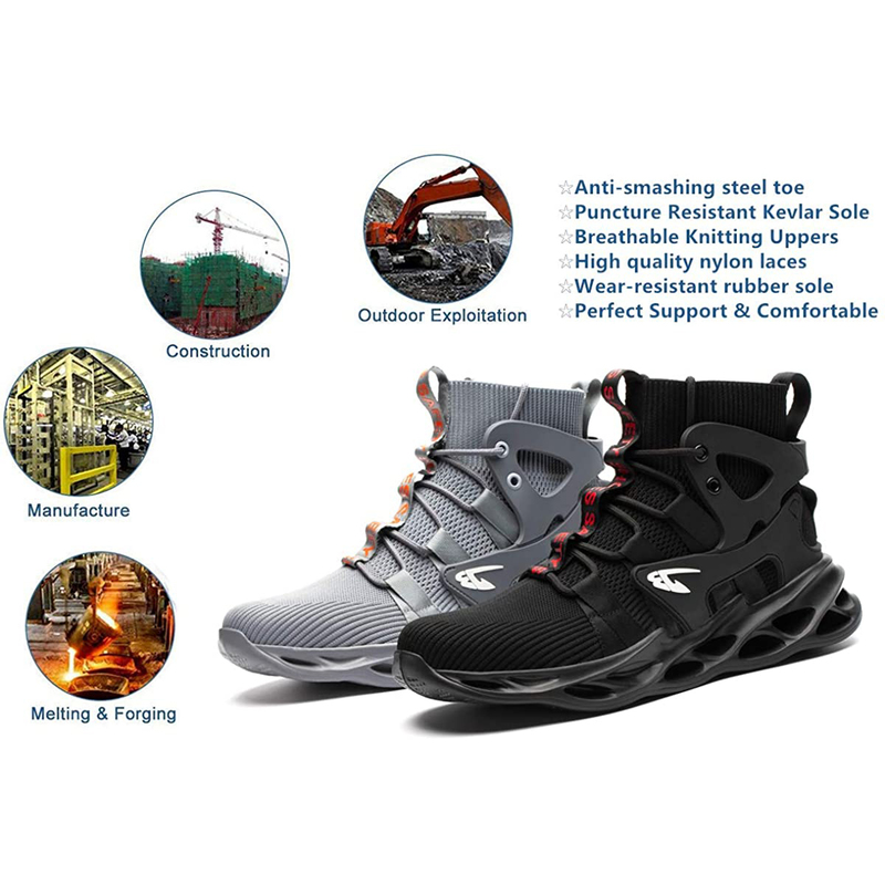Male Work Safety Steel Toe Boots for Men and Women Lightweight Breathable Industrial & Construction Shoes 220411
