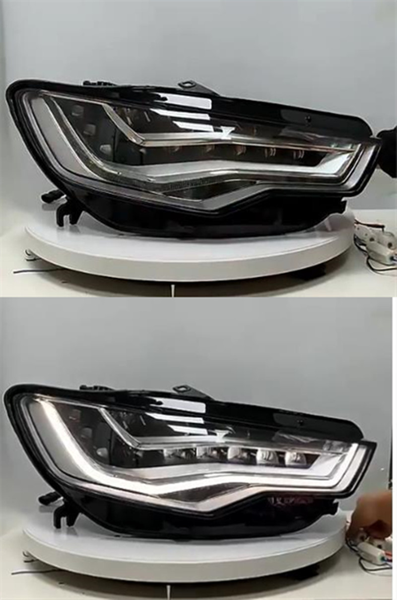 One Pair LED DRL Head Lights For Audi A6 2012-15 Upgrade A7 high beam front lamp Turn Signal Headlight Assembly