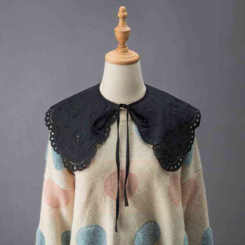 Women Elegant Organza Embroidery False Collar Shoulder Wrap Hollow Lace Black Shawl Necklace Detachable Lace-Up Poncho L220728
Women Elegant Organza Embroidery False Collar Shoulder Wrap Hollow Lace Black Shawl Necklace Detachable Lace-Up Poncho L220728