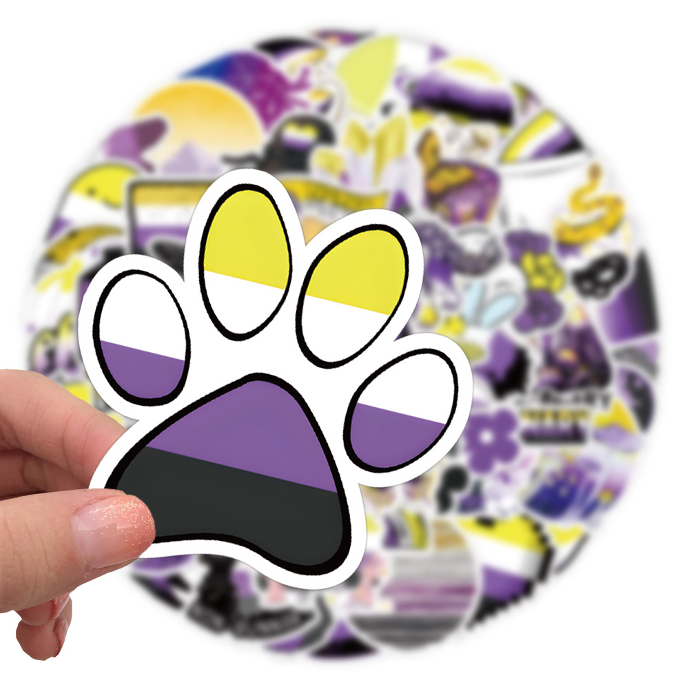 60Pcs Nonbinary Pride Stickers Graffiti Kids Toy Skateboard car Motorcycle Bicycle Sticker Decals Wholesale