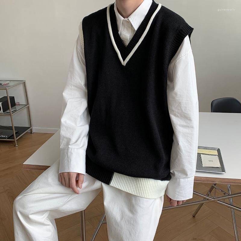 Men' Vests Mens Clothing Spring Fresh Color Matching V-neck Knitted Vest College Style Couple Sleeveless Sweater School Uniforms Fashion Gu, Black
Men' Vests Mens Clothing Spring Fresh Color Matching V-neck Knitted Vest College Style Couple Sleeveless Sweater School Uniforms Fashion Gu, Black