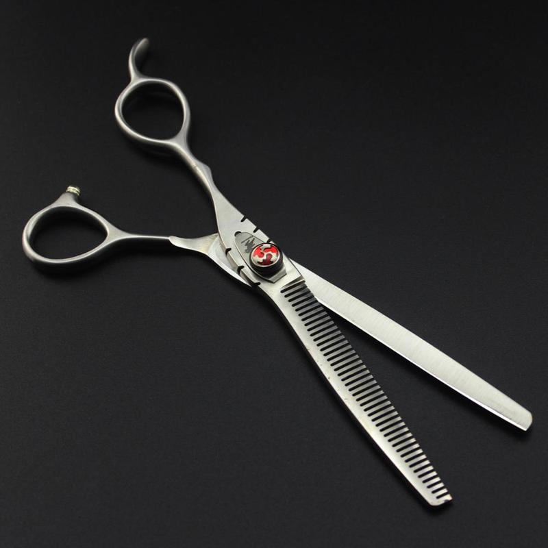 7" left handed hairdressing scissors matte hand hair for salon barber cutting y thinning shears 220317