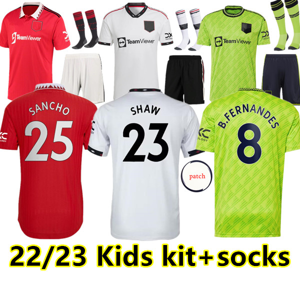 Kids kit socks 22 23 Manchester SANCHO Soccer Jerseys VARANE BRUNO FERNANDES RASHFORD POGBA United Jersey men kids woman Football Shirt TELLES equipment, 22/23 3rd
Kids kit socks 22 23 Manchester SANCHO Soccer Jerseys VARANE BRUNO FERNANDES RASHFORD POGBA United Jersey men kids woman Football Shirt TELLES equipment, 22/23 3rd