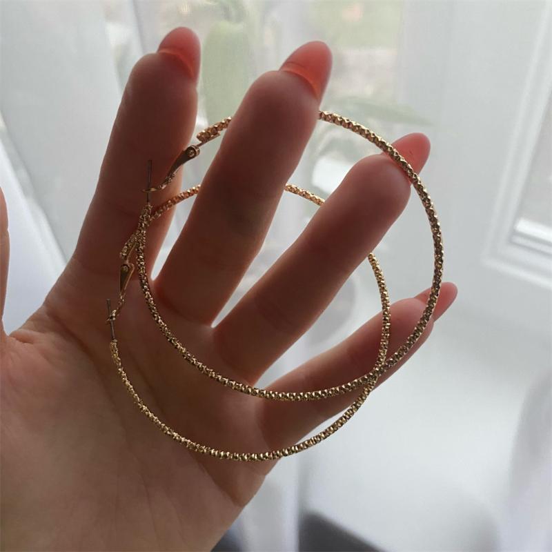Hoop & Huggie Arrivals Gold Or Rhodium Color Large Size Cutting Surface Earrings For Women Girl Unisex Trendy Boho Daily DecorationHoop
Hoop & Huggie Arrivals Gold Or Rhodium Color Large Size Cutting Surface Earrings For Women Girl Unisex Trendy Boho Daily DecorationHoop