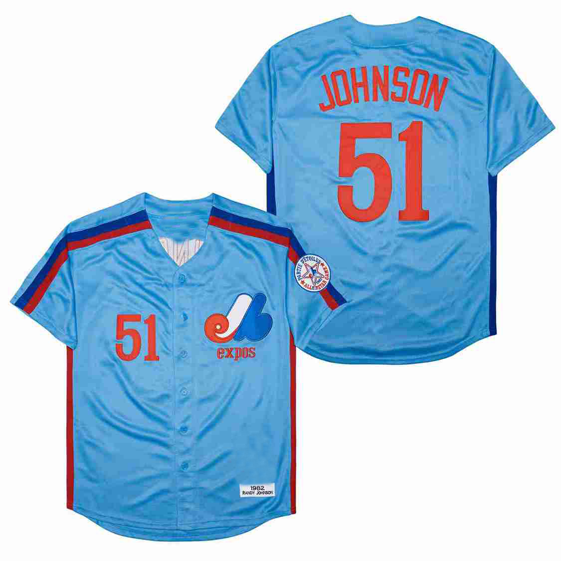 Retro Baseball Jersey Montreal Expos 14 Pete Rose 49 Warren Cromartie 4 Delino Deshields 33 Larry Walker 37 Steve Rodgers 51 Randy Johnson Stitched Bl