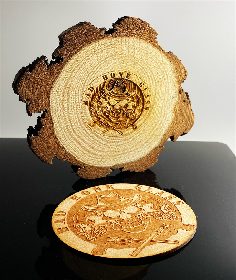 New handmade sundries custom solid wood and acrylic laser engraved text pattern