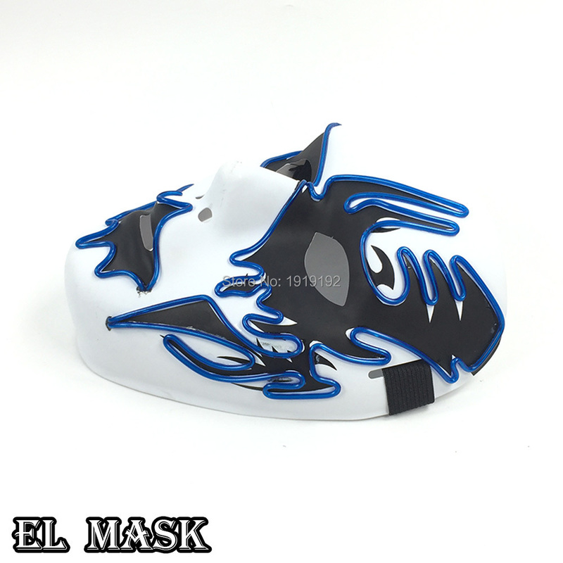 Party Masks Neon Light LED Halloween Scary Cosplay Masque Ma 220823