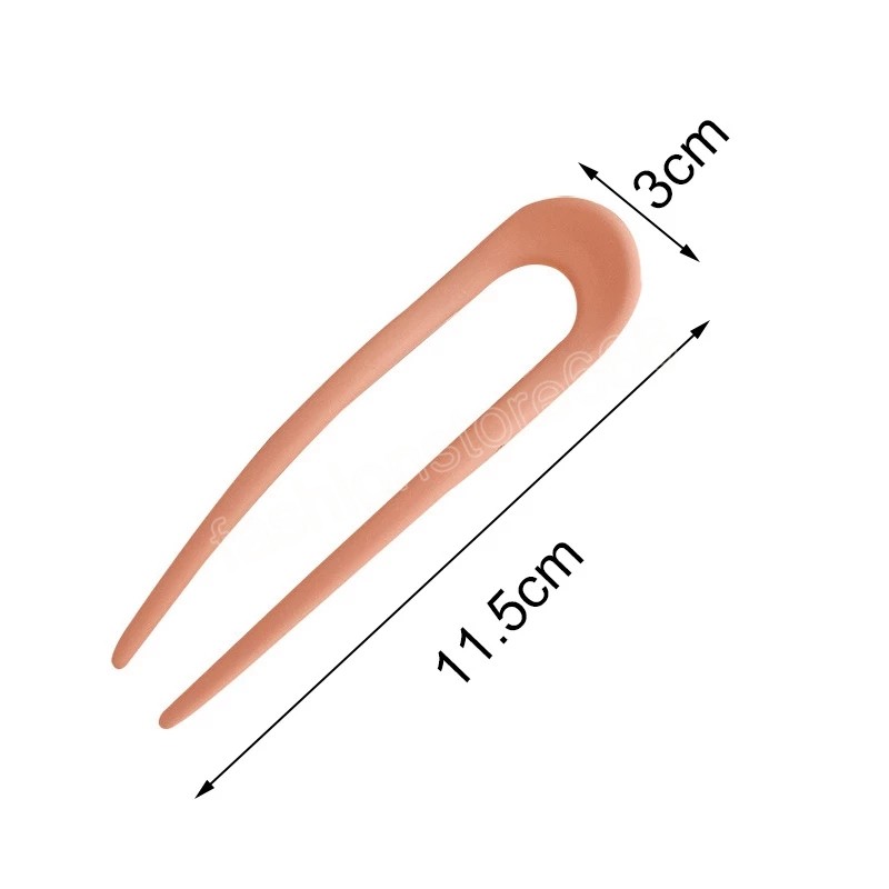 Fashion Candy Color Hair Sticks for Women Hairpins Minimalist U Shape Girls Hair Bun Maker Headwear