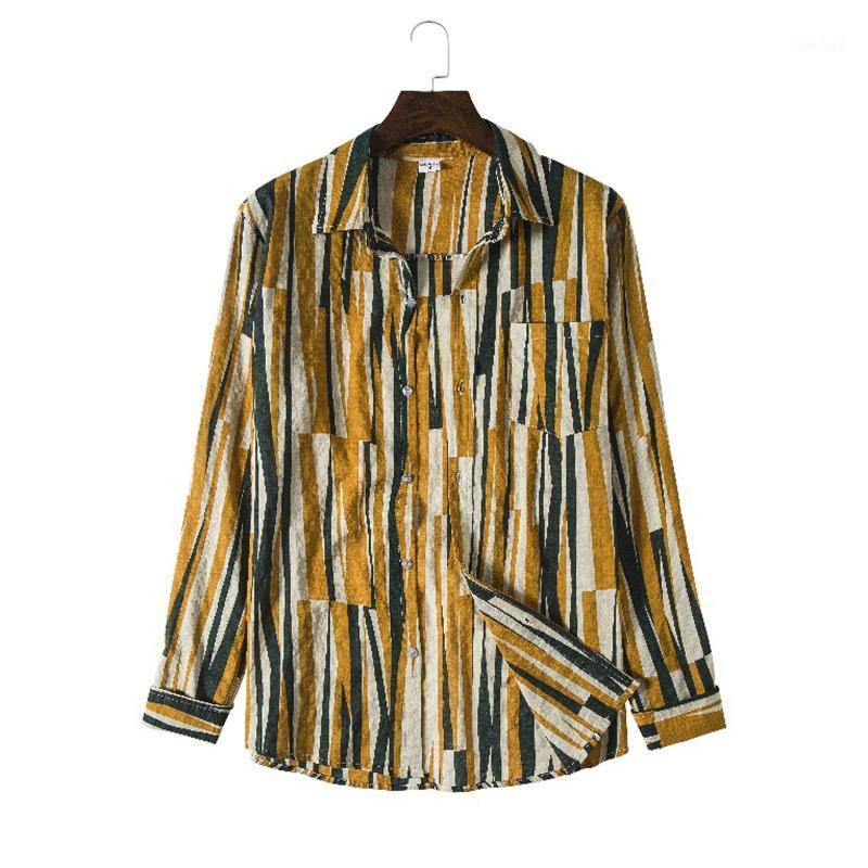 Men's Casual Shirts Men Shirt Striped Printed Autumn Retro Vintage Streetwear Long Sleeve Button Harajuku Blouse Chemise Homme Ropa Hombre, Green
Men's Casual Shirts Men Shirt Striped Printed Autumn Retro Vintage Streetwear Long Sleeve Button Harajuku Blouse Chemise Homme Ropa Hombre, Green