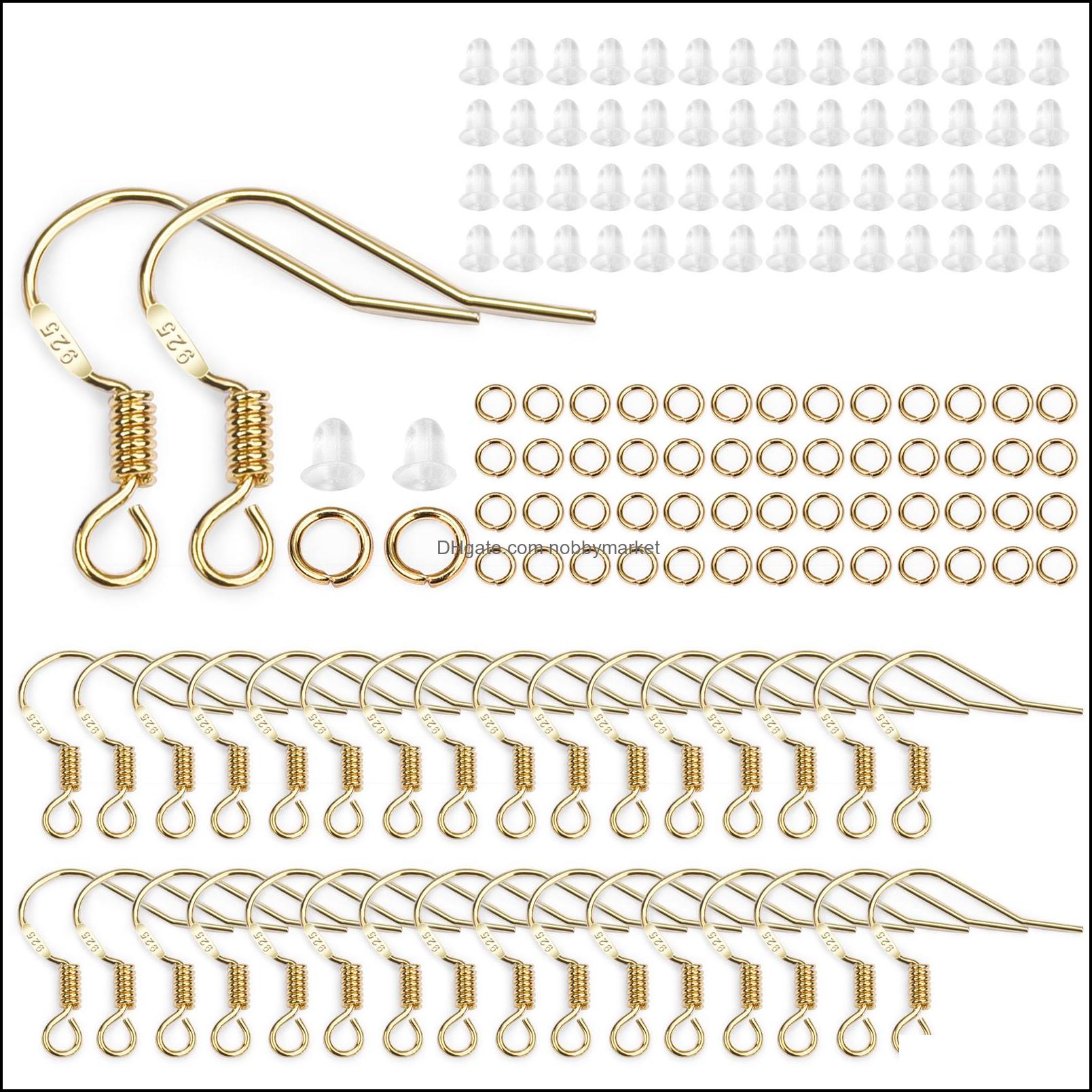 300 Pieces/Set Diy Earrings Inlaid 925 Sier-Plated Gold Hooks Plugs Open Jump Ring Jewelry Accessories Drop Delivery 2021 Other Findings C
300 Pieces/Set Diy Earrings Inlaid 925 Sier-Plated Gold Hooks Plugs Open Jump Ring Jewelry Accessories Drop Delivery 2021 Other Findings C