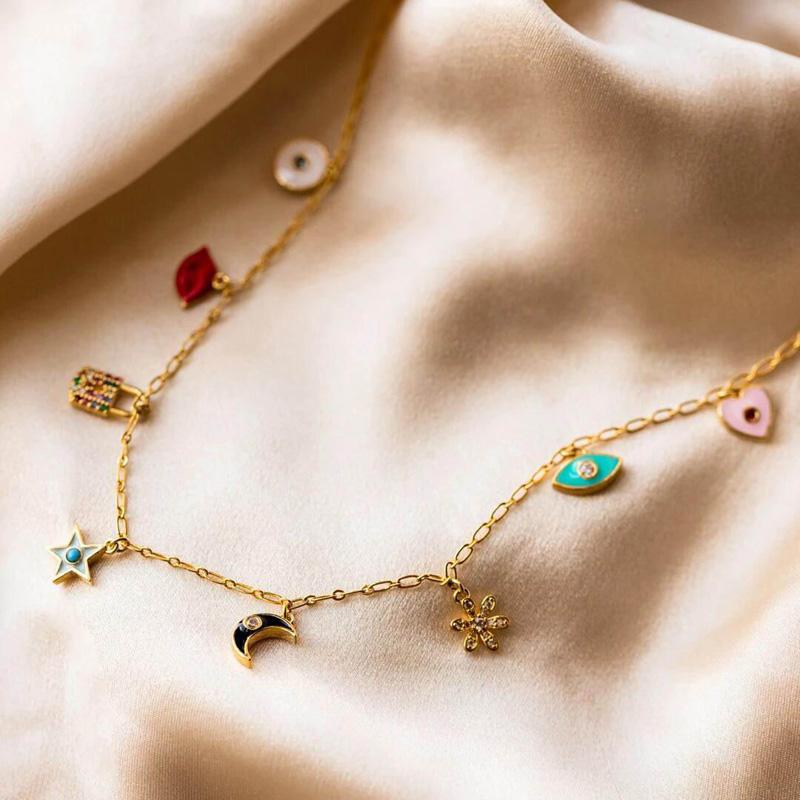Chains 2022 Summer Styles Minimal Flower Moon Star Kiss Heart Drop Enamel Cz Paved Charm Choker Necklace For Women Girl Party Jewelry
Chains 2022 Summer Styles Minimal Flower Moon Star Kiss Heart Drop Enamel Cz Paved Charm Choker Necklace For Women Girl Party Jewelry