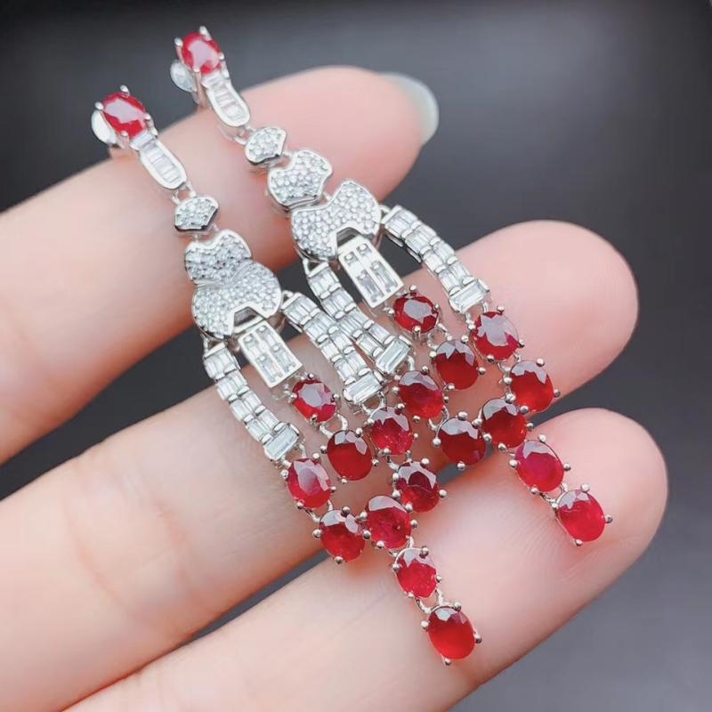 Dangle & Chandelier MeiBaPJ Luxurious Natural Pigeon Blood Ruby Gemstone Tassels Drop Earrings 925 Silver Fine Wedding Jewelry For WomenDang
Dangle & Chandelier MeiBaPJ Luxurious Natural Pigeon Blood Ruby Gemstone Tassels Drop Earrings 925 Silver Fine Wedding Jewelry For WomenDang