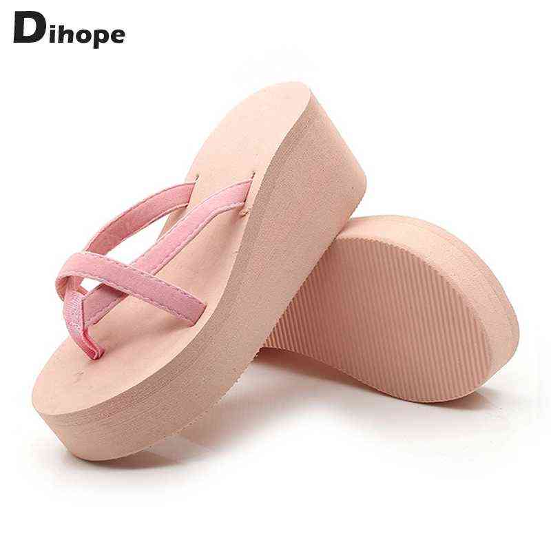 Fashion Slippers Women Platform Sandals High Heels Sandals Summer Women Shoes Beach Flip Flops Solid Slides 2022 Slippers Women Y220412