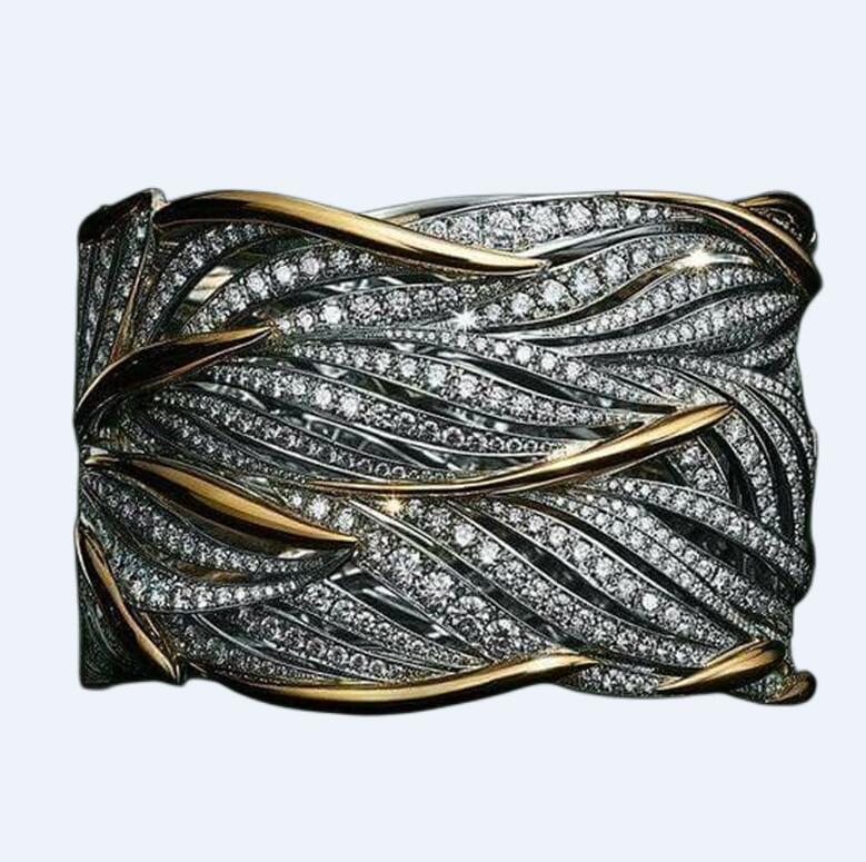 Sterg Sier Wedding Rings Vintage Jewelry | White Sapphire CZ Pave Band Ring