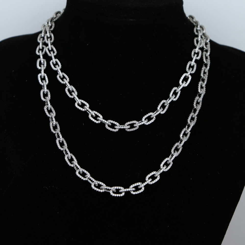 New Hip hop Cuban Link Punk Choker Chain Charms Necklace Twisted and Oval Link Zircon Necklaces Women Fashion Jewelry