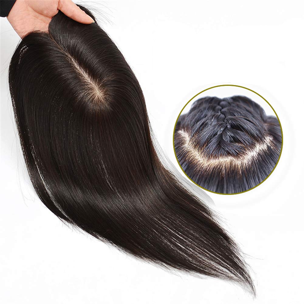 5*6Inch Slik Base Human Hair Topper Natural Black Color Clip In Pieces Toupee For Women 120% Density
