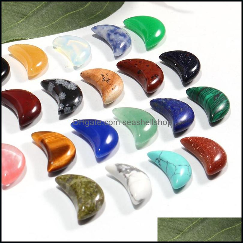 Stone Wholesale Custom Natural Crystal Small Crescent Healing Moon Stones For Jewelry Making Bend Crafts Ornament 13X18Mm Dhseller2010 Dh6Ja