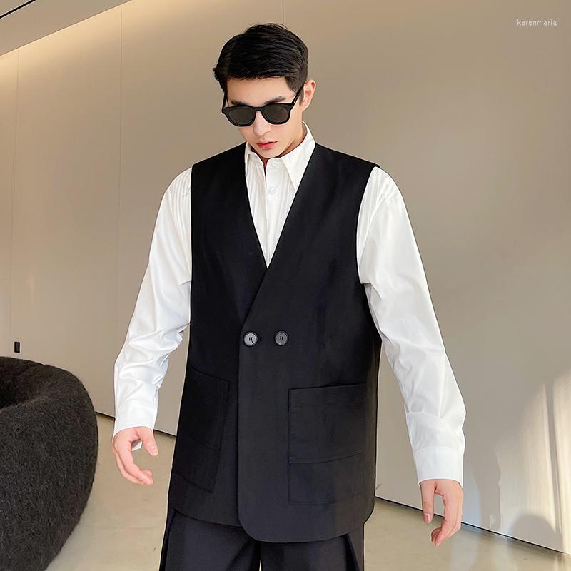 Men' Vests 2022 Autumn Sleeveless Suit Vest Korean Version Trend Handsome And Versatile Simple Collarless Waistcoat Kare22, Black
Men' Vests 2022 Autumn Sleeveless Suit Vest Korean Version Trend Handsome And Versatile Simple Collarless Waistcoat Kare22, Black