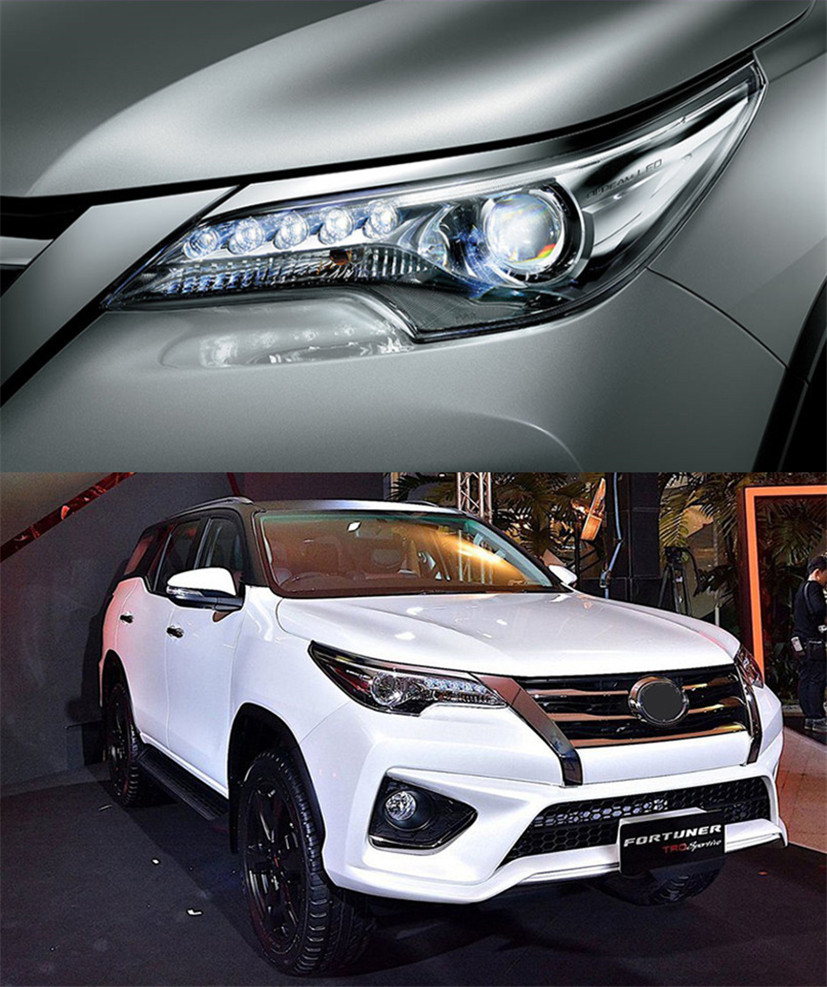 All LED Headlight for Fortuner 20 16-2021 DRL Fog Headlights High Beam Angel Eye Front Lights