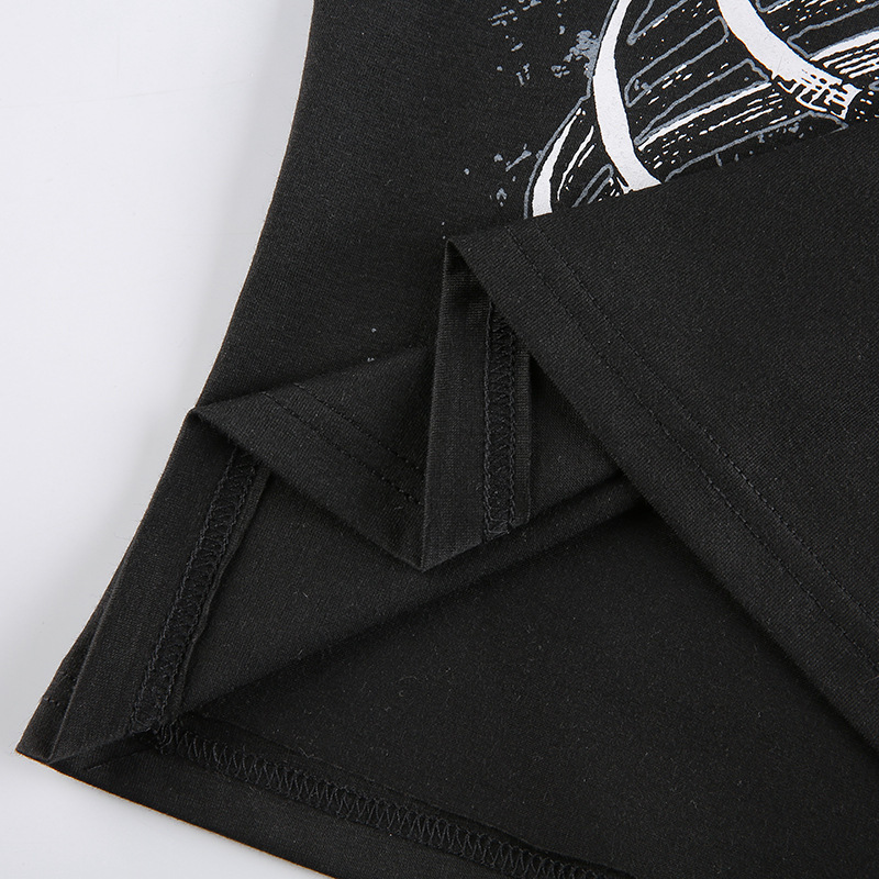 T Shirt Women Gothic Harajuku Kawaii Summer Clothes Black Short Sleeve Casual Tshirt Korean Fashion Vintage Crop Top Woman Tops 220321