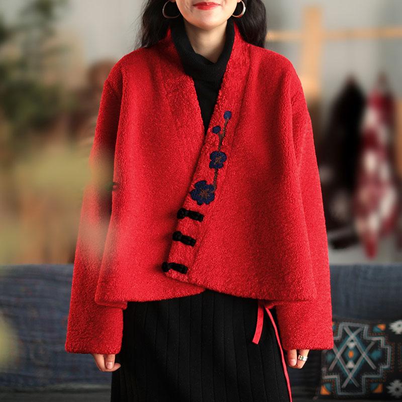 Women's Jackets Johnature Women Vintage Lamb Wool Coat Embroidery Loose V-Neck Button Long Sleeve Coats 2022 Winter Fleece Belt ClothingWome, Black
Women's Jackets Johnature Women Vintage Lamb Wool Coat Embroidery Loose V-Neck Button Long Sleeve Coats 2022 Winter Fleece Belt ClothingWome, Black