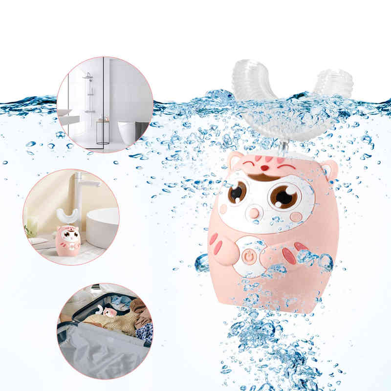 Toothbrush Sonic Children Electric Toothbrush Kids U-shaped 360 Degrees Silica Gel Usb Charging Ultrasonic Smart 0511