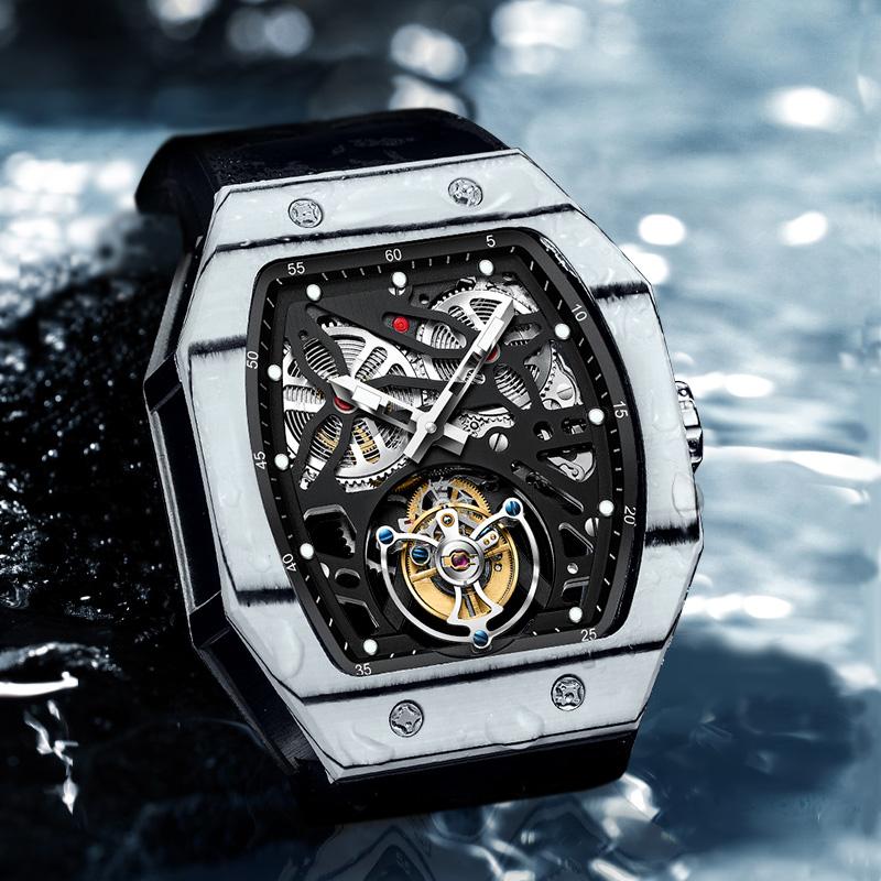 Wristwatches Luxury Tourbillon NTPT Carbon Fiber Flying Watches Super Luminous Waterproof Mechanical Wrist Watch Rubber BandWristwatches, 007black
Wristwatches Luxury Tourbillon NTPT Carbon Fiber Flying Watches Super Luminous Waterproof Mechanical Wrist Watch Rubber BandWristwatches, 007black