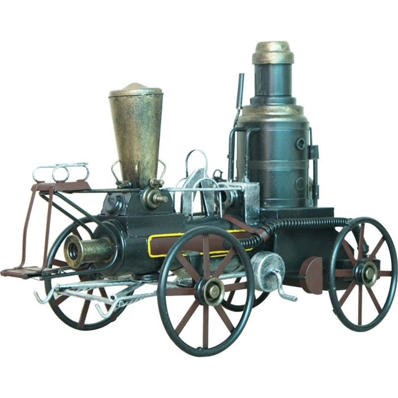 Vintage Iron Steam Train Model Desktop Ornaments Metal Crafts Antique Locomotive Model Home Decoration Souvenir Birthday Gifts T200617