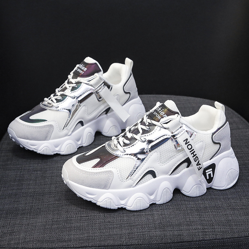 Women's sports thick bottom vulcanized shoes fashionable breathable student running dad tennis shoes new round head wear-resistant all-match, White
Women's sports thick bottom vulcanized shoes fashionable breathable student running dad tennis shoes new round head wear-resistant all-match, White