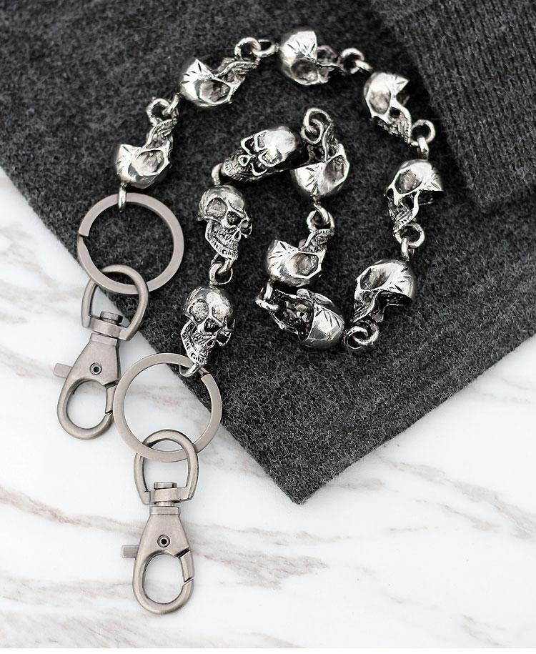 Keychains Men's Waist Key Chain Metal Vintage Hip Hop Gothic Punk Skeleton Pants Trousers Jean Biker Wallet Ring Keychains KeychainK