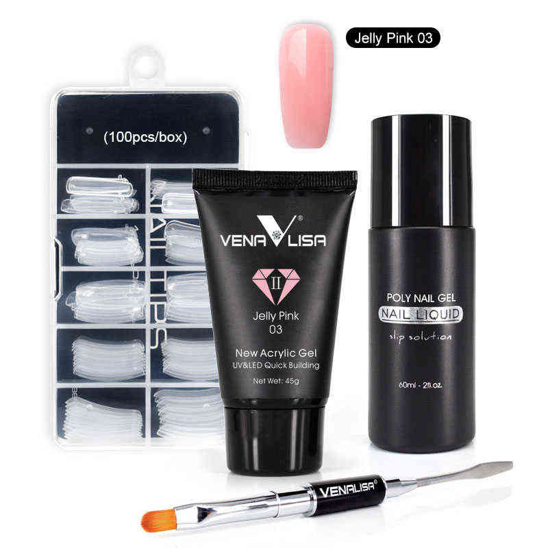 NXY Nail Gel Acrylic 45g Manicure High Quality No Sticky Extend Builder Nude s Poly Led Uv Kit French Art 0328