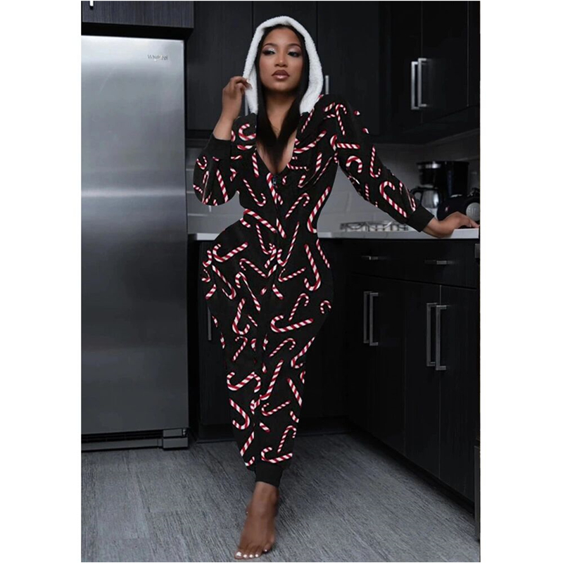 Yoga Outfits adult printed sleepwear pyjamas christmas onesie with butt flap women, Black
Yoga Outfits adult printed sleepwear pyjamas christmas onesie with butt flap women, Black