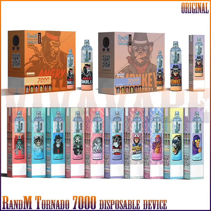 Original RandM Tornado 7000 Puffs Disposable Vape Pen Kit E Cigarettes 14ml Pod Mesh Coil 6 Glowing Colors Rechargeable Air Flow Adjustable Vapes, Remark flavrs
Original RandM Tornado 7000 Puffs Disposable Vape Pen Kit E Cigarettes 14ml Pod Mesh Coil 6 Glowing Colors Rechargeable Air Flow Adjustable Vapes, Remark flavrs