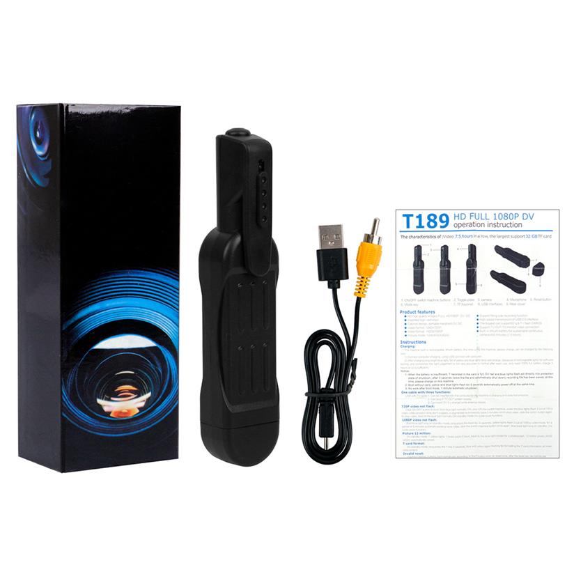 T189 Mini Camera Full HD 1080P Secret Camera Wearable Small Pen DVR Digital DV Espia Support 32GB Card Camcorders2294, Black
T189 Mini Camera Full HD 1080P Secret Camera Wearable Small Pen DVR Digital DV Espia Support 32GB Card Camcorders2294, Black
