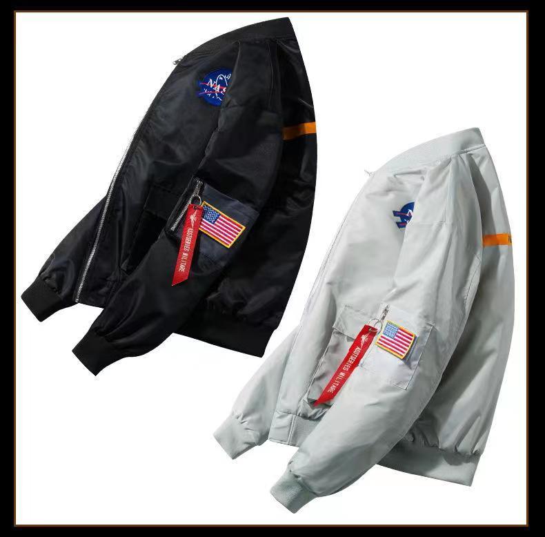 NASA co-name MA1 aviator jacket Men's Astronaut overalls Men's and Women's Air Force One jackets Europe station, 2 gray
NASA co-name MA1 aviator jacket Men's Astronaut overalls Men's and Women's Air Force One jackets Europe station, 2 gray