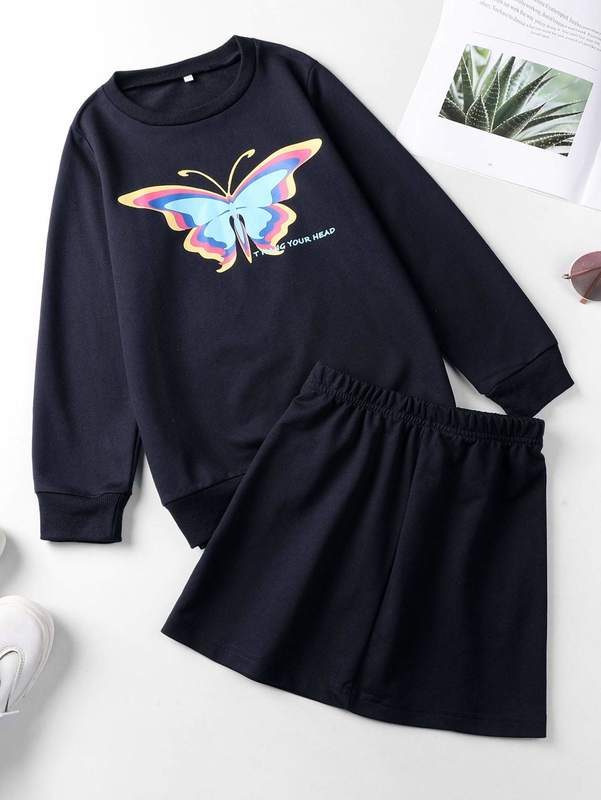 Girls Slogan & Pullover & Shorts SHE, Navy blue
Girls Slogan & Pullover & Shorts SHE, Navy blue